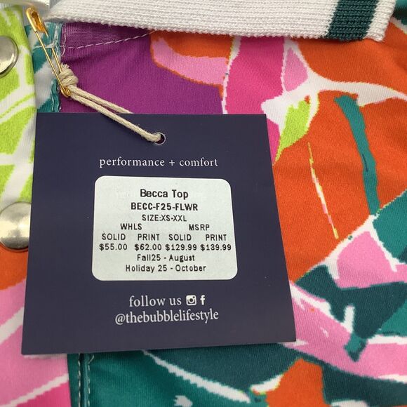 The Bubble Womens Becca Polo‎ Tank Top Size Medium NWT - Picture 5 of 9